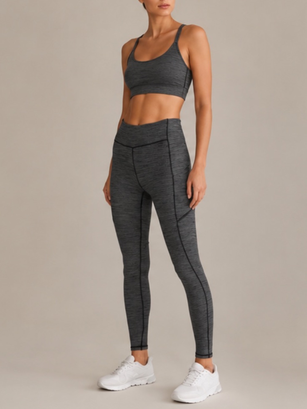 Lululemon Speed Up MR Tight 28" Full-On Luxtreme Gray/Black Herringbone Size 2